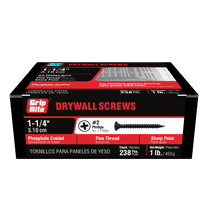 Grip-Rite #6 x 1-1/4in. Phillips Bugle-Head Fine Thread Sharp Point Drywall Screw 1lb.