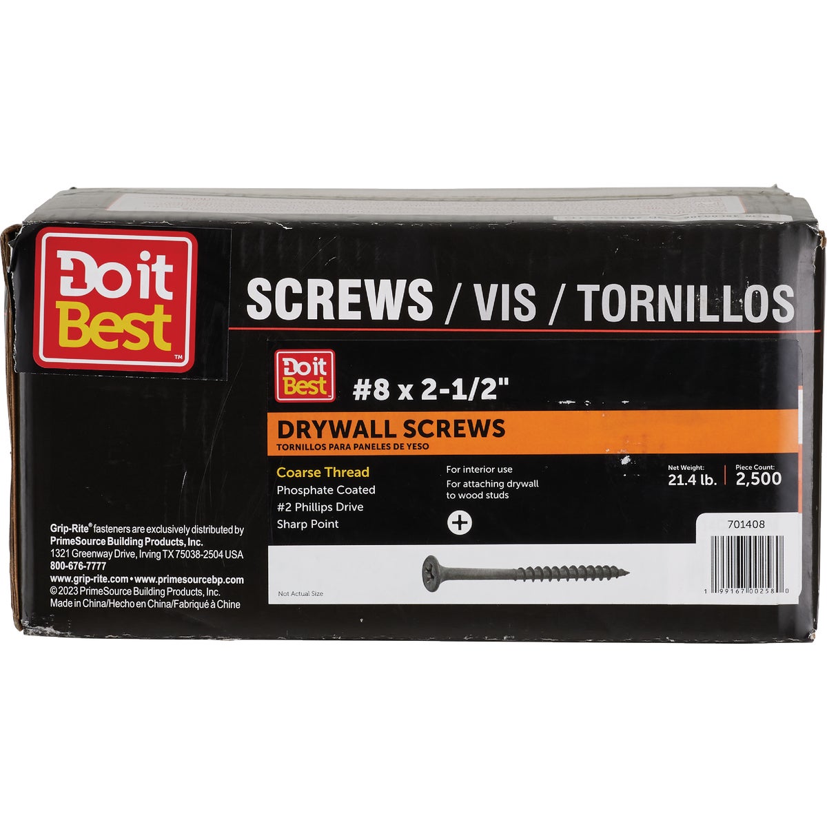 Grip-Rite Gypsum Board To Wood Stud Drywall Screw