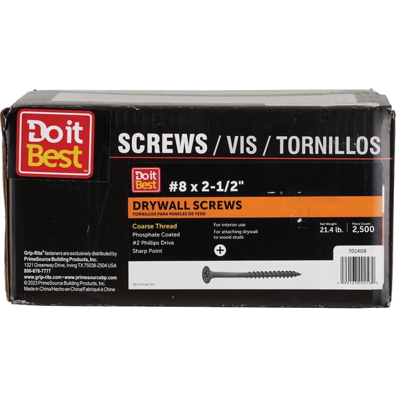 Grip-Rite Gypsum Board To Wood Stud Drywall Screw