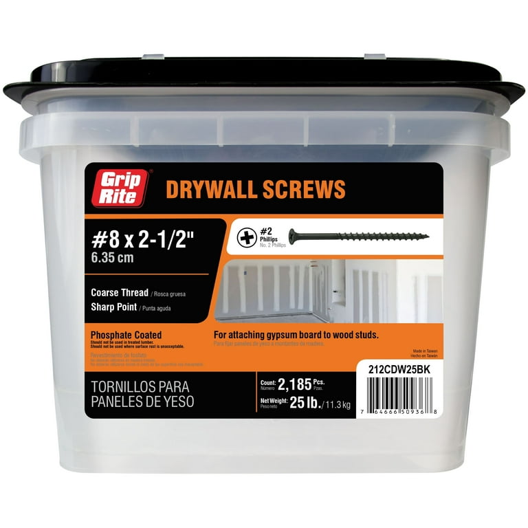 #8 x 2-1/2 in. Philips Bugle-Head Coarse Thread Sharp Point Drywall Screws (1 lb.-Pack) #8 x 2-1/2 in. Philips Bugle-Head Coarse Thread Sharp Point Drywall Screws (1 lb.-Pack)