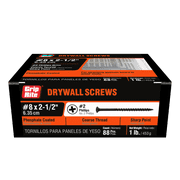 Grip-Rite #8 x 2-1/2in. Phillips Bugle-Head Coarse Thread Sharp Point Drywall to Wood Screw 1lb.