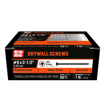 Grip-Rite #8 x 2-1/2in. Phillips Bugle-Head Coarse Thread Sharp Point Drywall to Wood Screw 1lb.