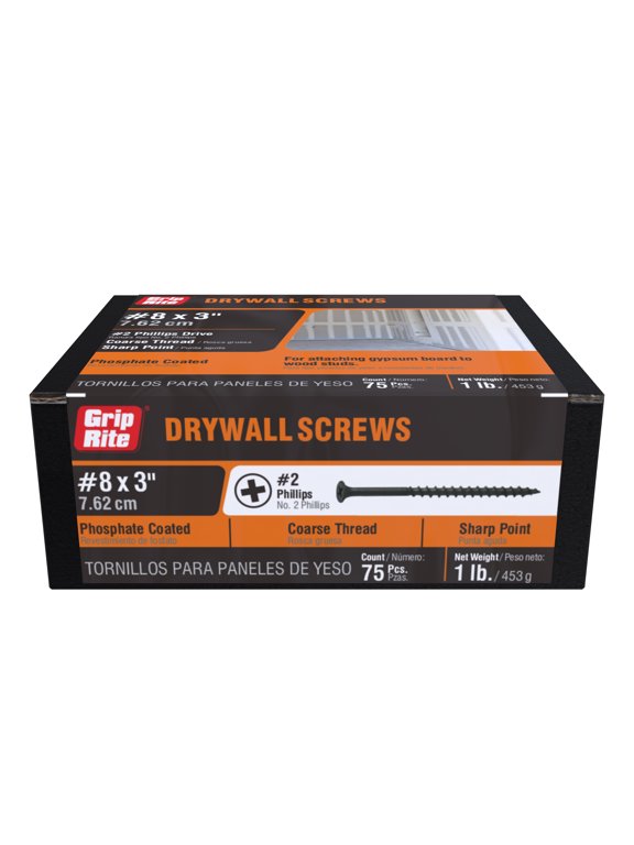 #8 x 3 in. Phillips Bugle-Head Coarse Thread Sharp Point Drywall to Wood Screw 1 lb.