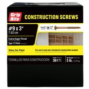 Grip-Rite #9 x 3 in. Star Drive Gold Construction Wood Screw 5 lb.