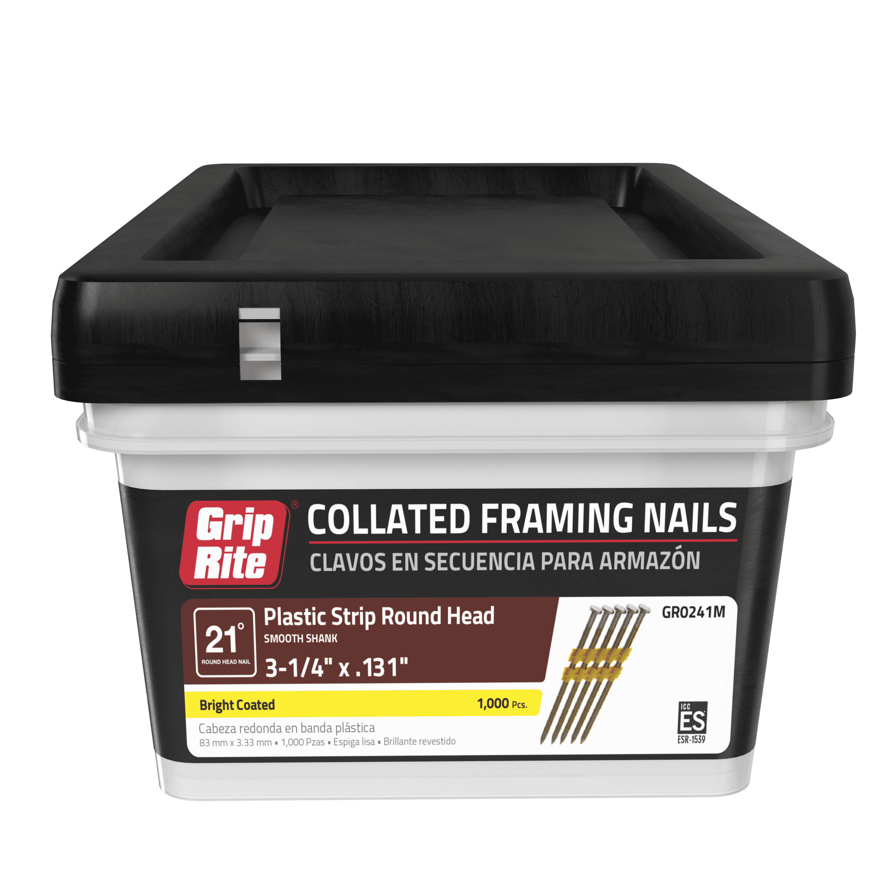 Grip-Rite 21O Plastic 3-1/4" X .131 CTD Smooth 1M Framing Nail