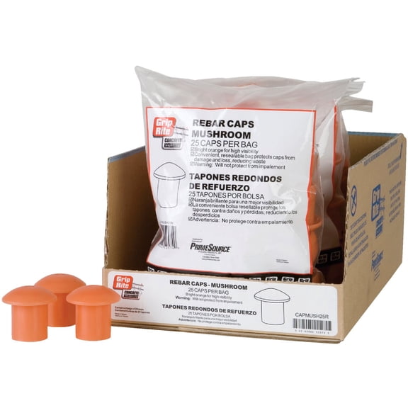 PRIMESOURCE BUILDING PROD. 25CT Mushroom Rebar Cap CAPMUSH25R