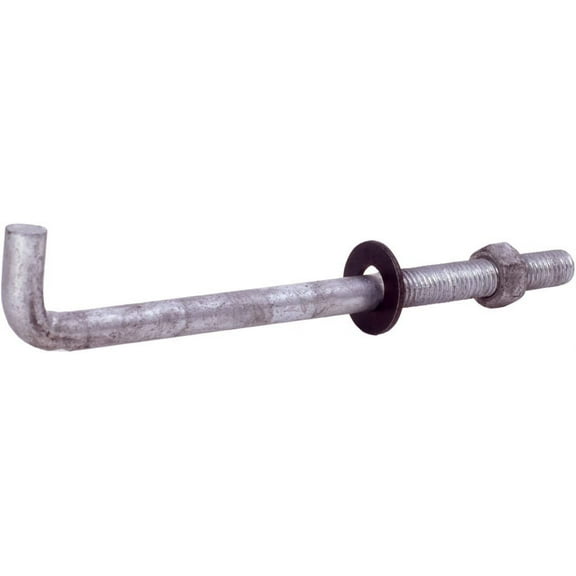 Grip Rite Prime Guard 128GAB50 Hot Dipped Galvanized Anchor Bolt with Nut and Rou, 1/2-Inch by 8-Inch, Gray