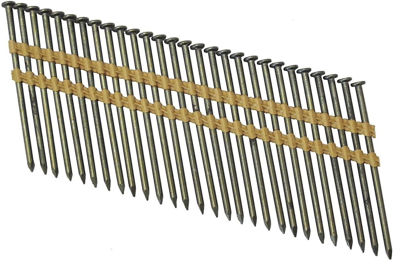 Grip Rite Prime Guard GR071M 21 Degree Plastic Strip Round Head Bright Coated Collated Framing Nails, 2-3/8" x 0.113"