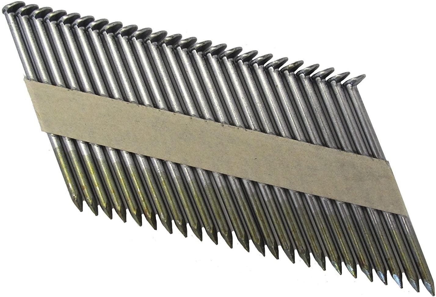Grip Rite Prime Guard GRP10ZH1 30 Degree Paper Tape Offset Round Head Bright Coated Collated Framing Nails, 3" x 0.131"