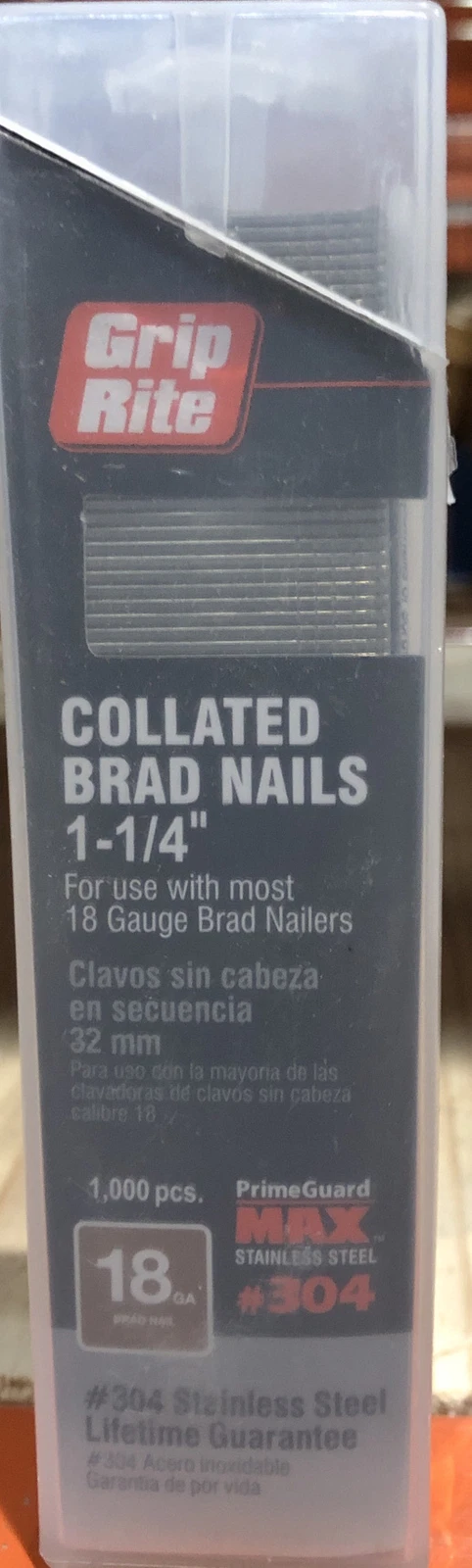 Grip Rite Prime Guard Maxb64876 18-Gauge 304-Stainless Steel Brad Nails ...