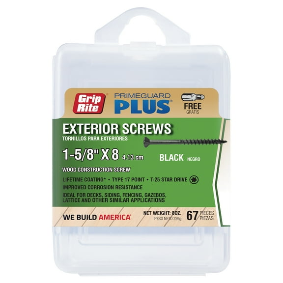 Grip-Rite PrimeGuard Plus #8 x 1-5/8 in. Black Wood to Wood Deck Screw 67CT