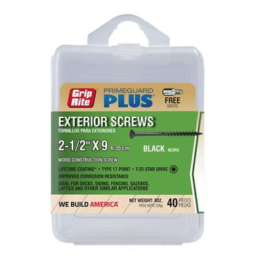 Grip-Rite PrimeGuard Plus #9 x 2-1/2 in. Black Wood to Wood Deck Screw 40CT