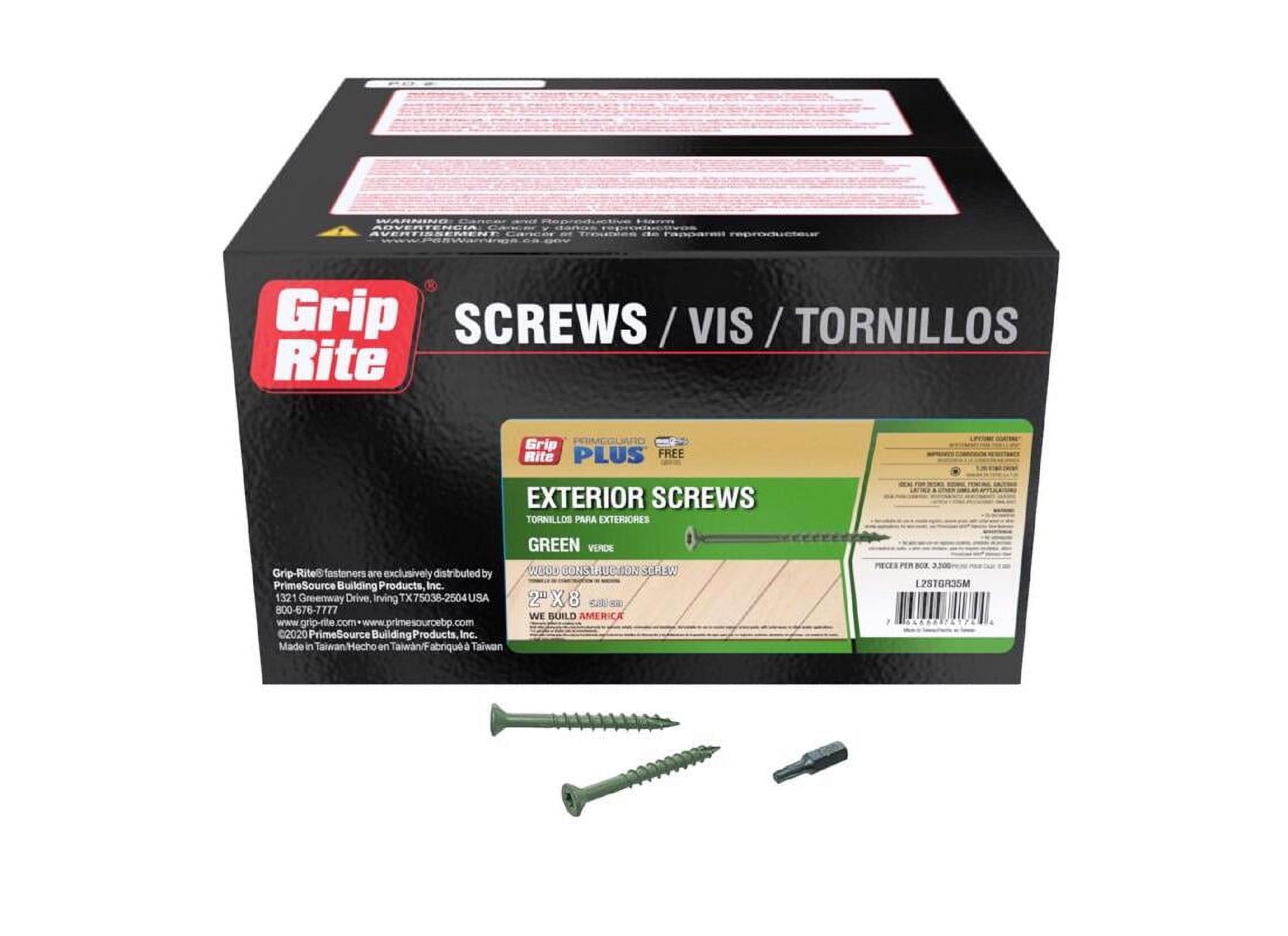 Grip-Rite L2STGR35M Deck Screws PrimeGuard Plus No. 9 S X 2" L Star Flat Head Ceramic Coated