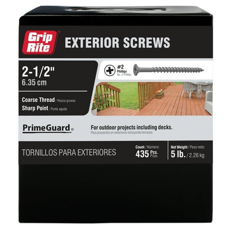 Grip-Rite PrimeGuard Ten #8 x 2-1/2 in. Wood to Wood Deck Screw 5lb.