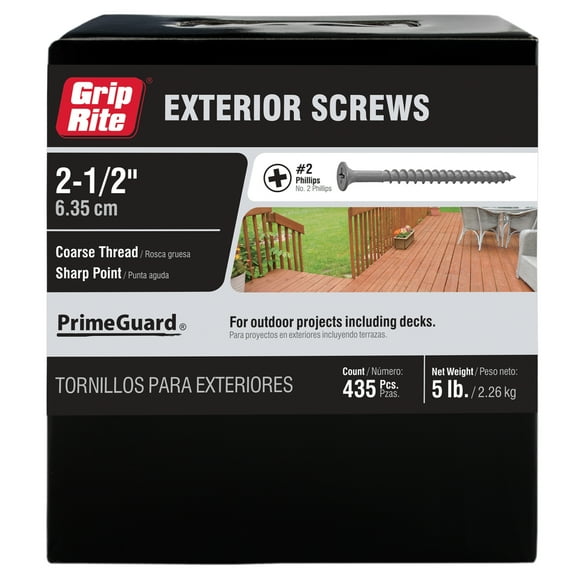 Grip-Rite PrimeGuard Ten #8 x 2-1/2 in. Wood to Wood Deck Screw 5lb.