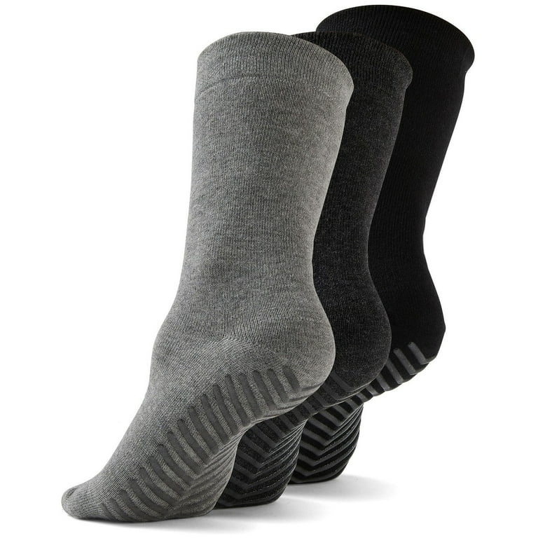 QCWQMYL Grip Socks for Men Non Slip Soccer Socks 4P Full Black Anti Slip  Training Athletic Socks Hospital Socks Grippers Pilates Socks for Women at   Men's Clothing store