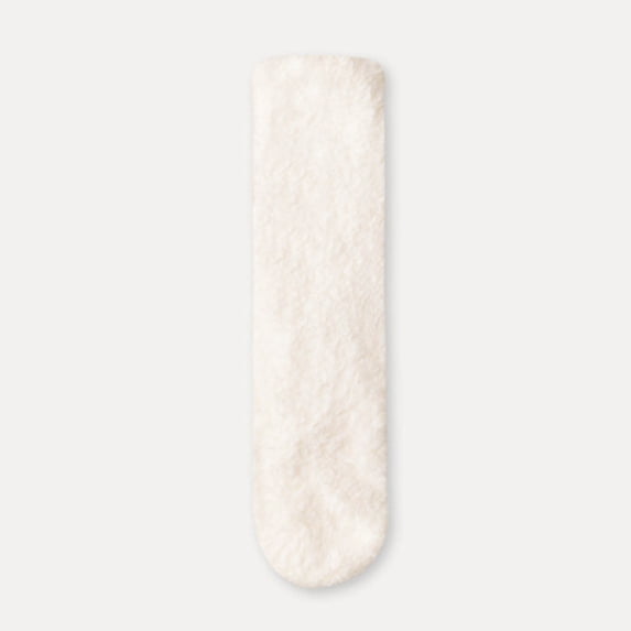 Grip Socks Soccer Children's Fuzzy Fleece Floor Socks Kids Boys Girls Slipper Socks Winter Warm Long Tube Socks Girls Crew Socks White 3-15Y