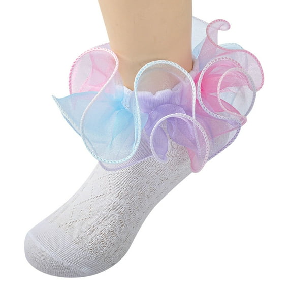 Grip Socks Toddler Soccer Grip Socks for Boys Baby and Toddler, Non-Slip Grip Ankle Socks, Boys' and Girls', Multipacks Baby Kids Four Layers Lace Dress Sock Cotton Fluffy Dance Sock