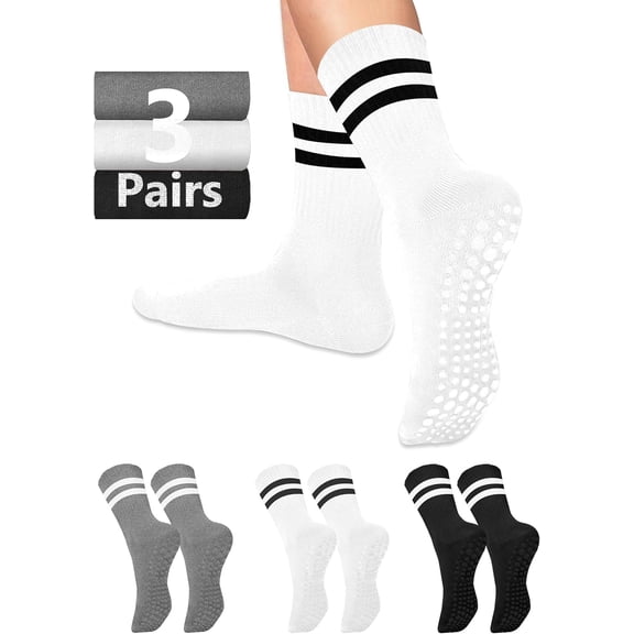 Grip Socks for Women Men Pilates Grip Socks Non Slip Yoga Sock with Grips for Barre Barefoot Hospital Grippy Sock