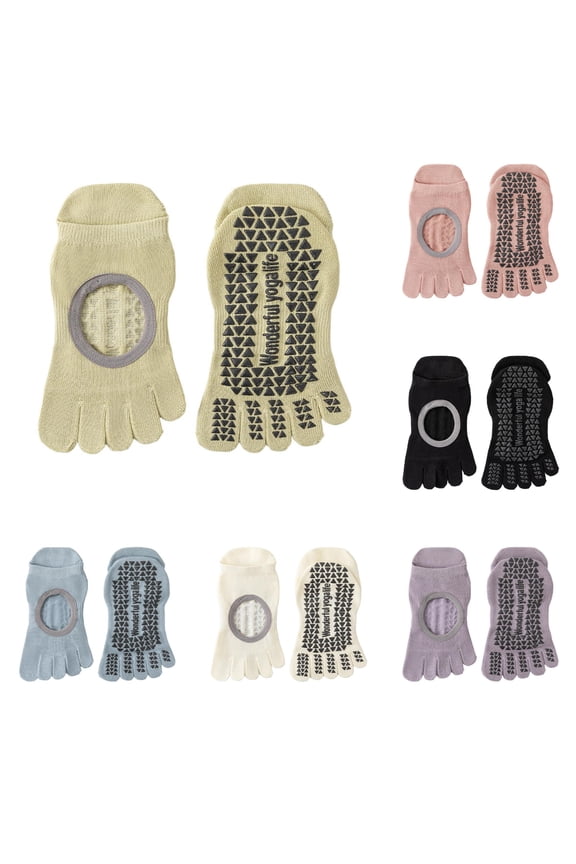 Grip Socks with Silicone Padding Toe Separator Yoga Workout Athletic Arch Support Breathable