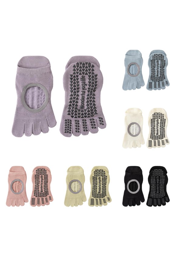 Grip Socks with Silicone Padding Toe Separator Yoga Workout Athletic Arch Support Breathable