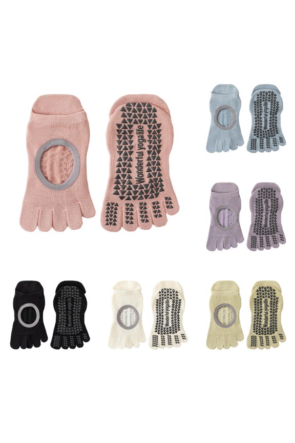 Grip Socks with Silicone Padding Toe Separator Yoga Workout Athletic Socks Arch Support Breathable Way of Wade Socks