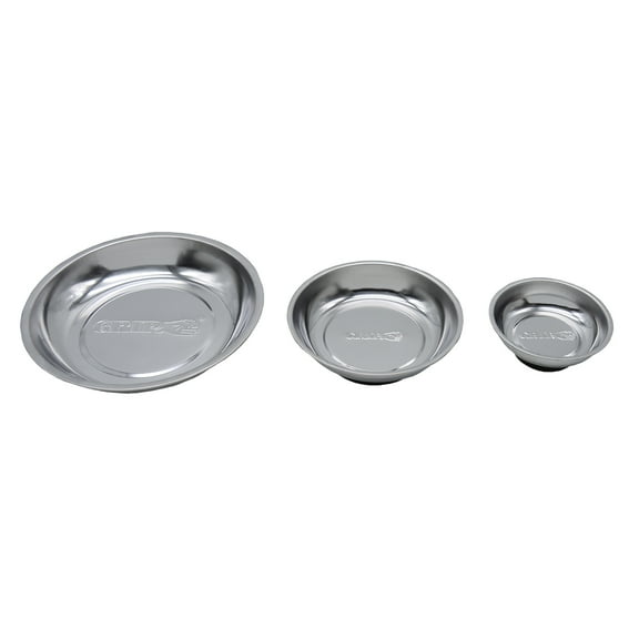 Grip Stainless Steel 3 pc Magnetic Parts Tray Set - Socket, Screw, Nuts, Bolts