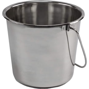 Grip Stainless Steel Bucket (4 Gallon) - Great for Pets, Cleaning, Food Prep - Hang on Fences, Cages, Kennels - Home, Garage, Workshop