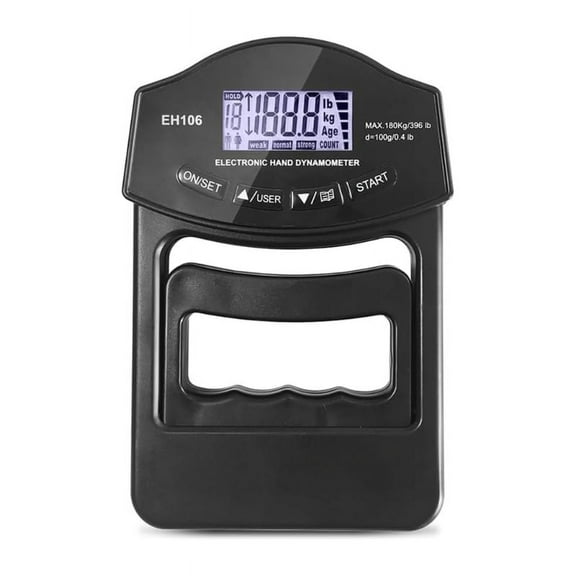 Grip Strength Gauge 396lb/180kg Hand Dynamometer LED Backlit Hand Force Meter