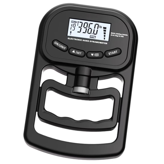 Grip Strength Meter Electronic Hand Device, 180 kg Capacity, Clear Digital Readout, Adjustable Spacing for Home Fitness Assessment