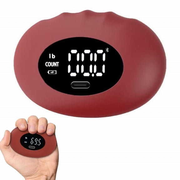 Grip Strength Tester,1PCS Digital Grip Strength Trainer,Up to 396lbs Hand Gripper Strengthener for Finger Grip Training(Red)