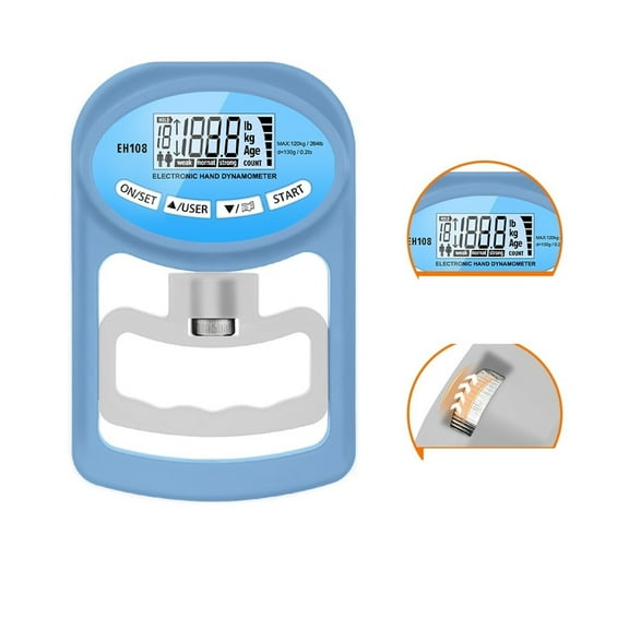 Grip Strength Tester 265Lbs/120Kg Digital Hand Dynamometer Grip Strength Meter USB LCD Screen Hand Grip For Power Training