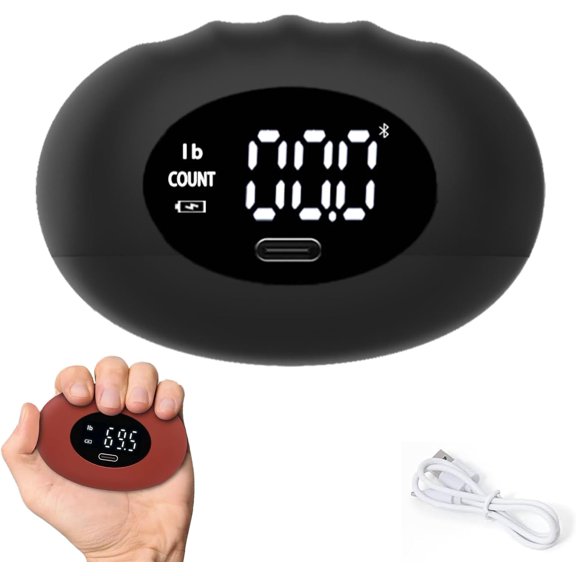 Grip Strength Tester Football, Portable, Rechargeable with Smart Digital Display Electronic Hand Grip Tester Ball for Sports, Fitness & Rehabilitation, Ideal Gift for Home & Gym Use(1PC)Q