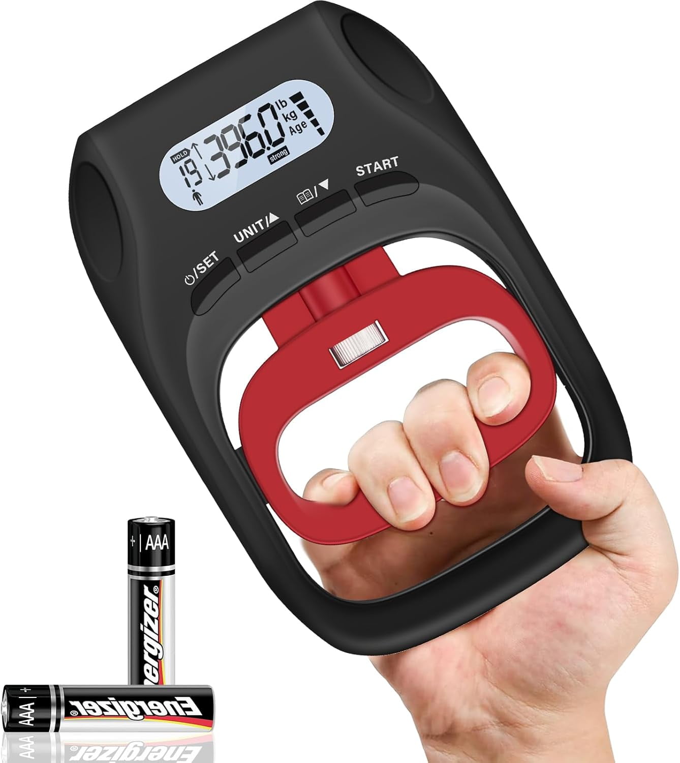 Grip Strength Tester Trainer - Electronic Hand Dynamometer of 400lbs ...