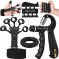 thumbnail image 1 of Grip Strength Trainer 4Pcs - Adjustable Hand Grip Strengthener, Finger Exerciser, Hand Extension Exerciser & Forearm Workout Ring for Muscle Building & Injury Recovery, 1 of 7