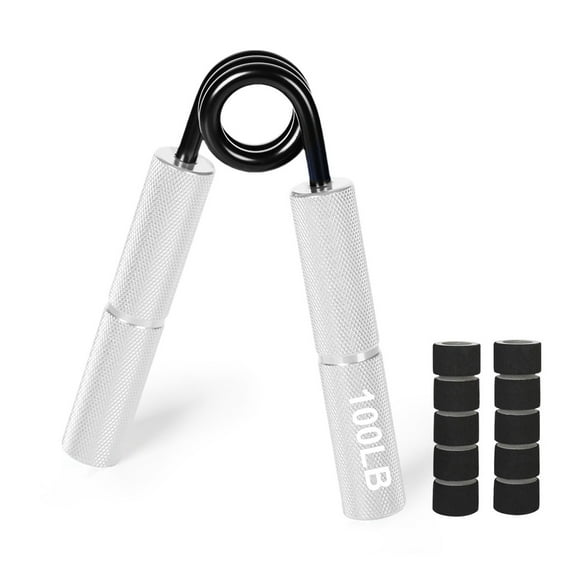 Grip Strength Trainer Ergonomic Design Non-slip 200LB Resistance Muscle Recovery Compact Size Heavy-Duty Hand Gripper Finger Forearm Trainer for Men-Silver