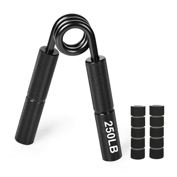 Grip Strength Trainer Ergonomic Design Non-slip 200LB Resistance Muscle Recovery Compact Size Heavy-Duty Hand Gripper Finger Forearm Trainer for Men-Black