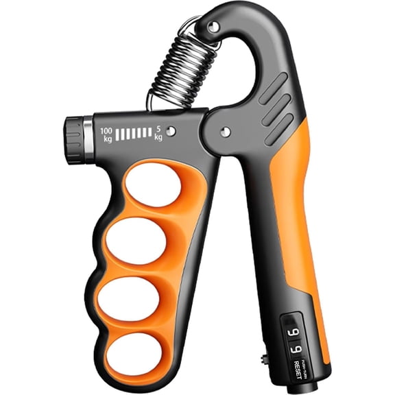 Grip Strength Trainer Forearm Strengthener, 11-221 lbs Adjustable Resistance, Automatic Counting, Ideal for Grip Strengthening, Hand Fitness, and Joint Flexibility Orange