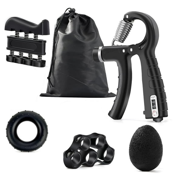 Grip Strength Trainer Kit with Counter, Adjustable Resistance 10 to 132lbs Hand Gripper, Hand Extension Exerciser and Forearm Workout Ring for Muscle Building and Injury Recover(6 Pack)
