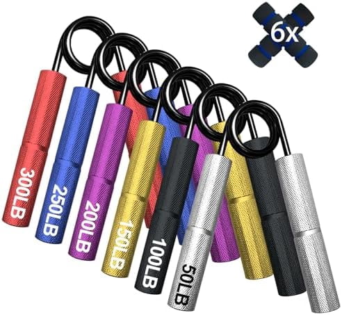 Grip Strength Trainer Set,50-300LB Hand Grip Strengthener,Hand Forearm strengthener 6 Pack, Workout equipment,Strength Training Exercisefor Hand Arm Forearm Wrist Finger