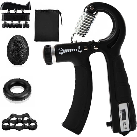 Grip Strength Trainer with 11-132Lbs (5-60kg),Adjustable Resistance Forearm Exerciser Workout for Rehabilitation Athletes Climbers Musicians