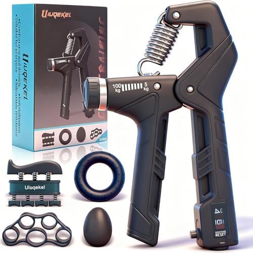 Grip Strengtheners 5-Pack, Adjustable Hand Gripper Set (11220 lbs), Heavy Duty Forearm & Finger Strength Trainer for Muscle Building, Sports Training & Home Gym Workout Equipment