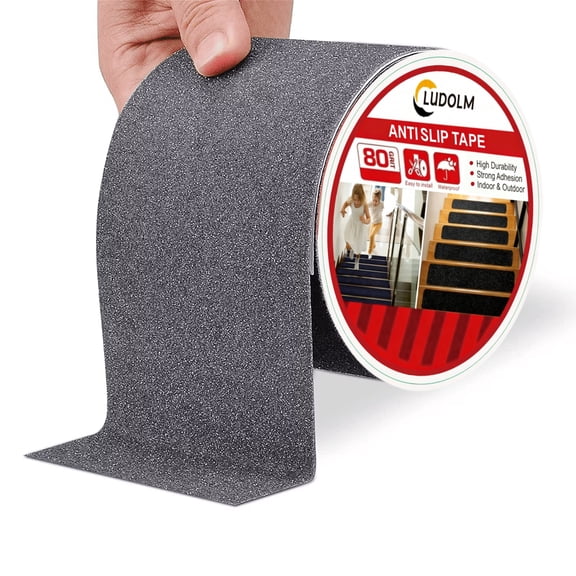 Grip Tape, Heavy Duty Anti Slip Tape for Stairs Outdoor/Indoor Waterproof 4" x 16 ft, Safety Non-Slip Roll for Stair Step Traction Treads Stair Non Slip Strips Grey