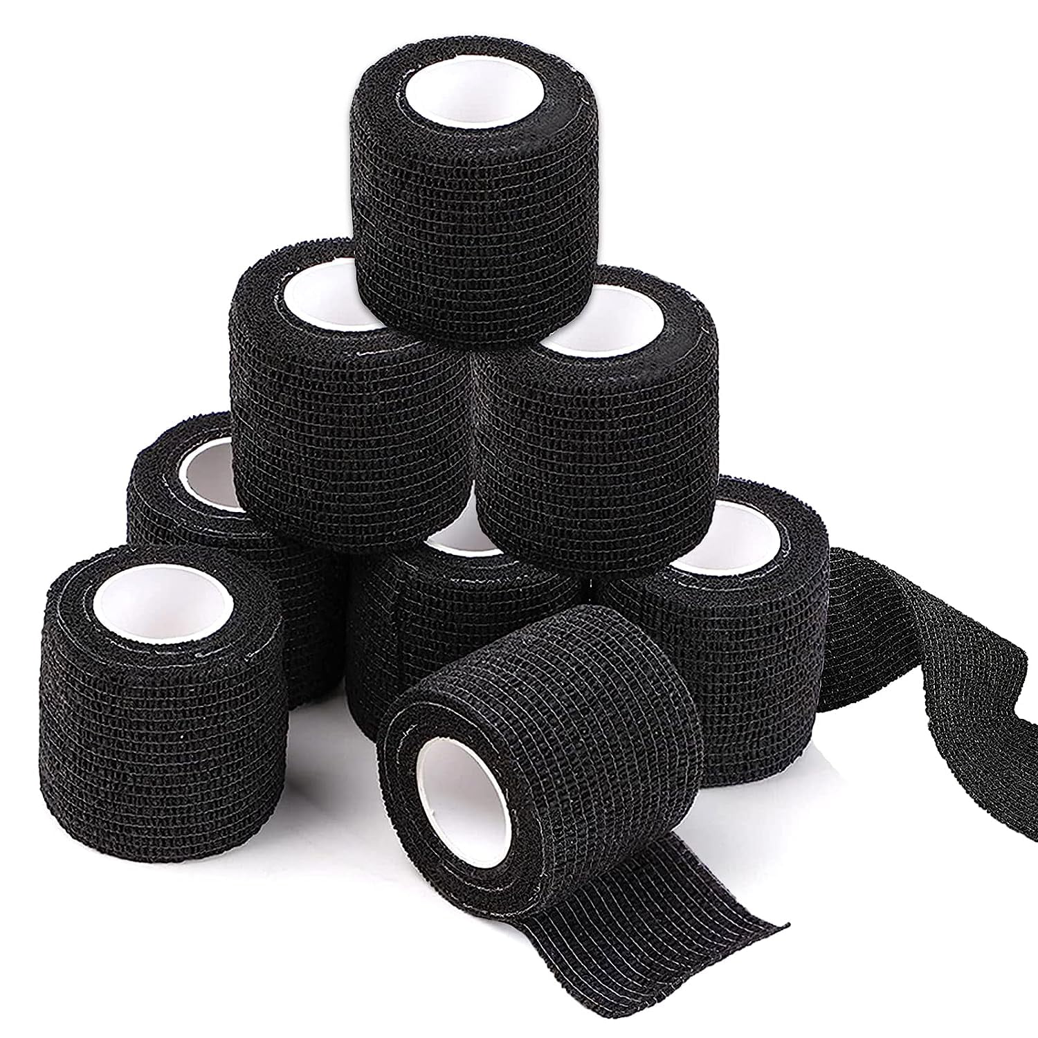 Grip Tape Wrap - 8Pcs Grip Tape Cover 2"x 5 Yards Self-Adhesive Tape Black Handle Grip Tube Grip Accessories Sports Bandage