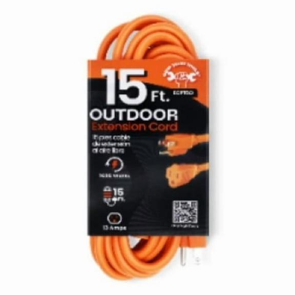 Grip Tight Tools ECP15O 15 ft. 16-3 SPT Extension Cord, Orange