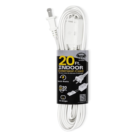 Grip Tight Tools® 20 FT Household Extension Cord, 16-2 SPT, White