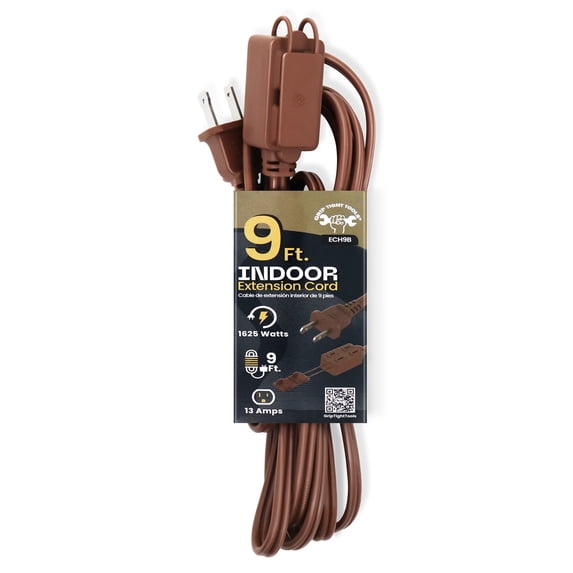 Grip Tight Tools® 9 FT Household Extension Cord, 16-2 SPT, Brown