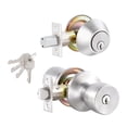 thumbnail image 1 of Premier Lock Entry Knob Combo, Tulip, Stainless, 6-in-1 Latch, 4 KW1 Keys Mobile Home, 1 of 1