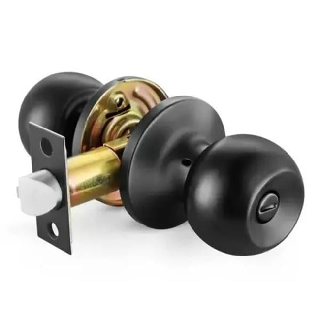 Grip Tight Tools PR01BL Privacy Lock Ball Handle Door Knob, Matte Black