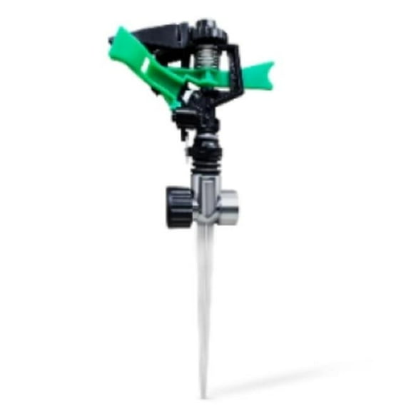 Grip Tight Tools SPS02 2 Ways Adjustable Pattern Impulse Sprinkler Fan Spray with Metal Spike